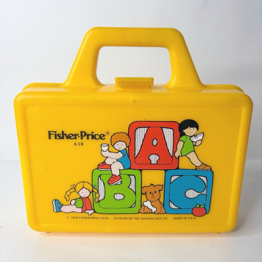 Vintage Fisher Price Lunch box ABC Pretend Play Plastic (1979) VGC no thermos